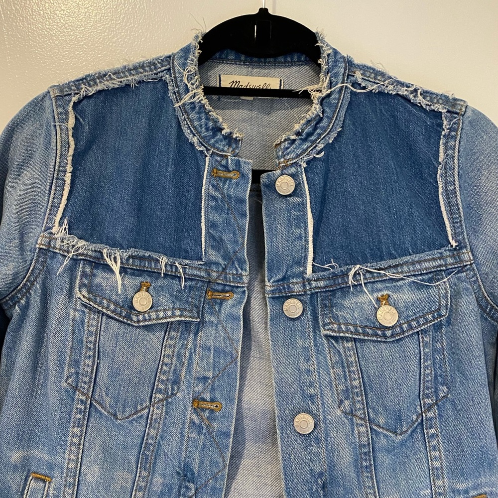 Madewell Two Tone Frayed Denim Jacket - Picture 5 of 6